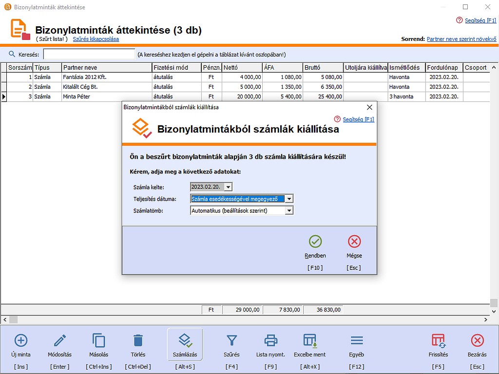 Rendszeres (peridikus) szmlzs