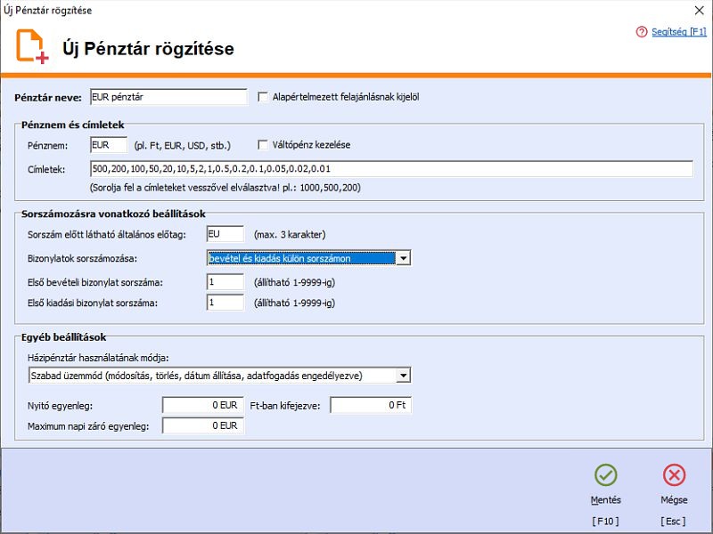 Valuta pnztr kezelse