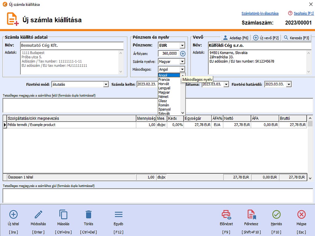 Devizs szmla killtsa